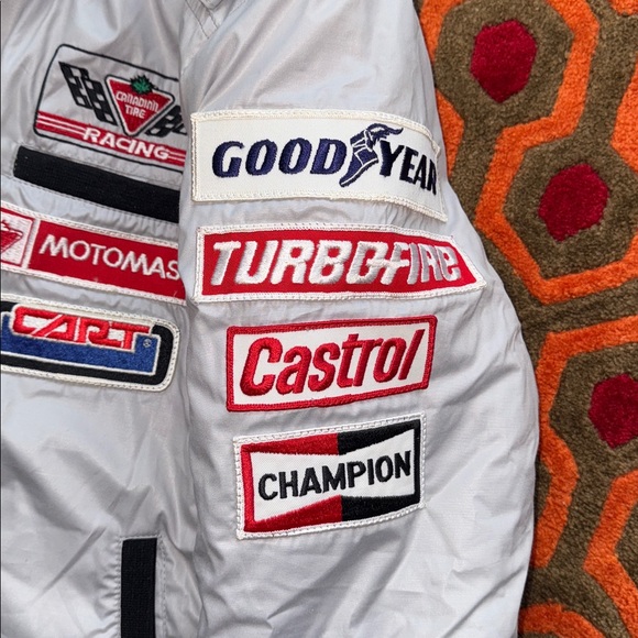 MAKE OFFER Men's Canadian Tire Motorsport Bomber Racer Jacket - Silver/off-White - Picture 6 of 14